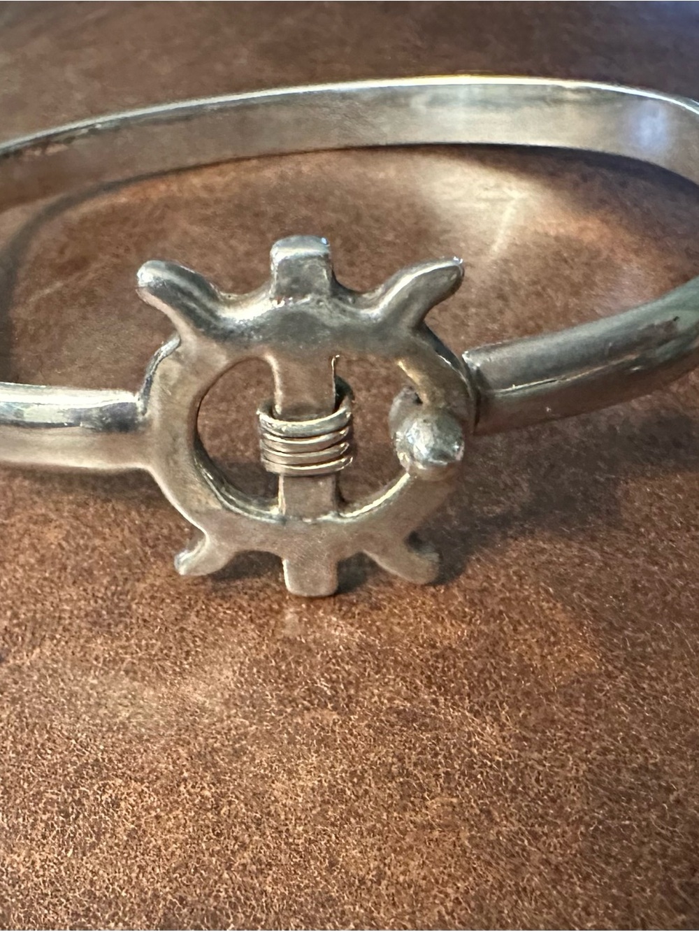 Silver Nautical Wheel Bangle Bracelet